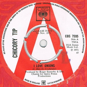 ●CHICORY TIP / I LOVE ONIONS / DON'T HANG JACK [UK 45 ORIGINAL 7inch シングル PROMO 試聴]