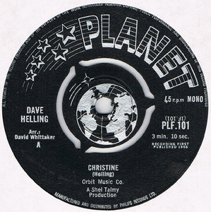 ●DAVE HELLING / CHRISTINE [UK 45 ORIGINAL 7inch シングル POP PSYCH FOLK Shel Talmy]