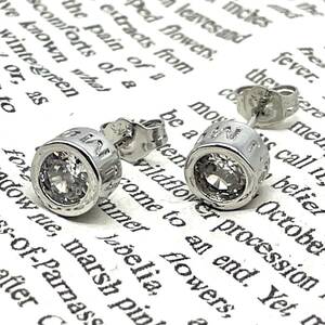  zirconia Stone stud earrings * earrings men's silver 925 CR 20G new goods unused catch earrings men's earrings both ear [PN2-463]