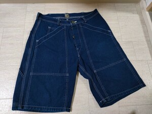 　サイズ：30 　日本製　美品　シュガーケーン ショートパンツ SUGAR CANE FICTION ROMANCE 9oz INDIGO CLOTH DOUBLE KNEE SHORTS SC51758