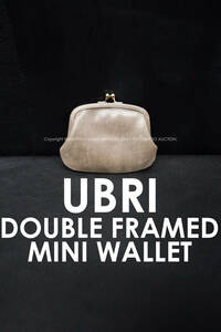 UBRI 2 -ply bulrush . Mini wallet gray ju original leather cow leather leather change purse . coin case u yellowtail purse Minimum Mini maru compact 