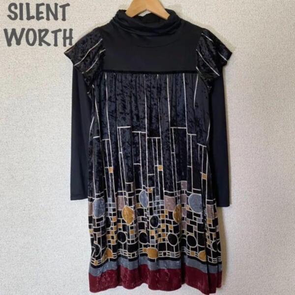 .新品 SILENT WORTH サイレントワース 黒M チュニックワンピース