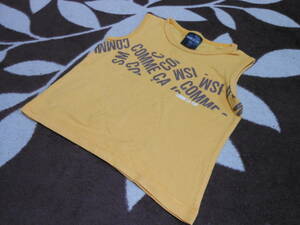 ♪1261　80㎝　コムサ　タンクトップ　黄色　ロゴ