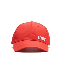 新品タグ付き Levi's リーバイス ロゴをあしらったスポーティなベースボールキャップ 帽子 ビンテージっぽい原色で仕上げました レッド 赤