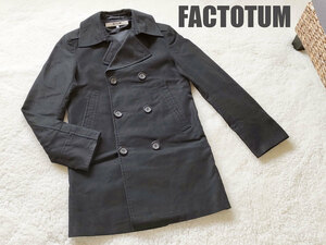 ★FACTOTUM ファクトタム★コート★BLACK★ブラック★黒★サイズ46★Pコート★ピーコート★ジャケット★アウター★