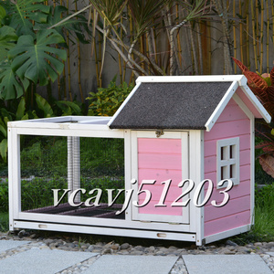 * beautiful goods * chicken small shop . is to small shop pet holiday house house wooden rainproof . corrosion rabbit high quality chicken small shop breeding outdoors .. garden cleaning easy to do pink 