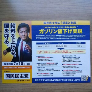 ☆ 令和4年 参議院議員選挙 国民民主党 チラシ ☆