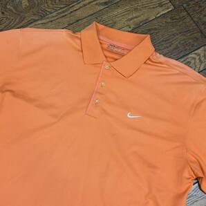 A2474 ナイキゴルフ NIKE GOLF◆半袖 ポロシャツ メンズXL オレンジ フィットドライの画像3