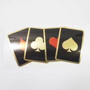 （マットゴールド）トランプ エースステッカー レッド 10cm playingcards Ace ポーカー フォーカード スマホ タブレット