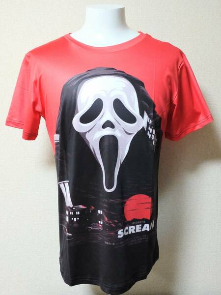 送料無料　【Mサイズ】スクリーム　Tシャツ　赤　ゴーストフェイス　ホラー　SCREAM　ファンスマ