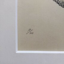 野村博　小口木版　作品NO.1010 1971作　18/20 鉛筆サインあり　ギャラリーシールあり　額サイズ 39×35cm_画像4