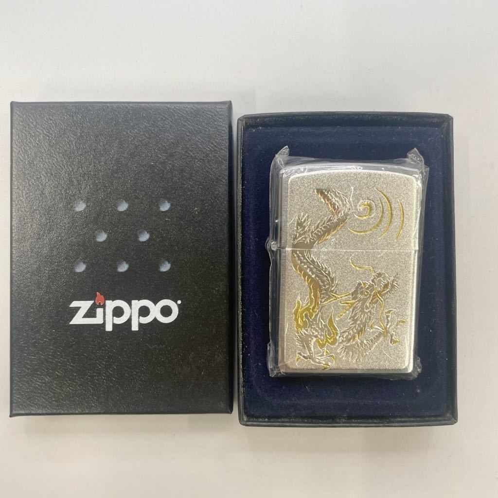 未使用品 1997年 ZIPPO ジッポ ジッポー ライター ロゴ 戦士 龍 竜