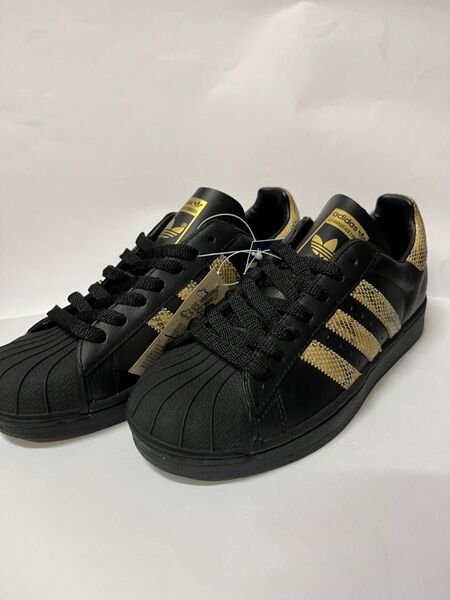 ADIDAS スーパースター SUPERSTAR SNAKE BLACK 24.0cm 黒ヘビ