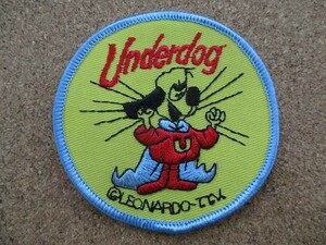 80s ビンテージ 刺繍 underdog USA パッチ ワッペン アメコミ 犬 デッド/アメコミ ヒーロー マーブル DC ディズニー B