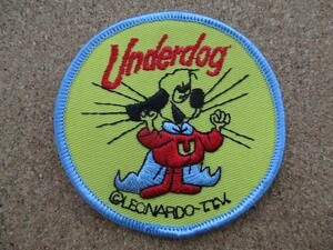 80s ビンテージ 刺繍 underdog USA パッチ ワッペン アメコミ 犬 デッド/アメコミ ヒーロー マーブル DC ディズニー B