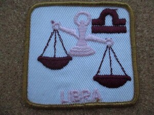 70s LIBRA てんびん座 天秤宮 星座 ビンテージ 刺繍 ワッペン/ アメリカ USA パッチ 誕生日 占い タロット