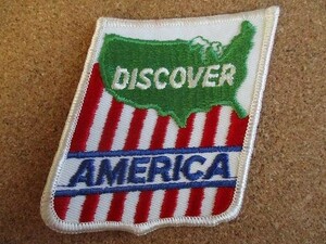 80s DISCOVER AMERICA ディスカヴァー・アメリカ ビンテージ 刺繍 ワッペン /旅行 旅 放浪 ギャグ ジョーク アメリカ USA パッチ