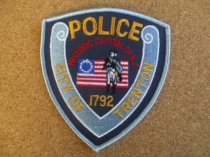90s CITY OF TRENTON トレントン ニュージャージー州 ビンテージ 刺繍 ワッペン ワシントン独立戦争/ 警察POLICEポリス アメリカUSAパッチ