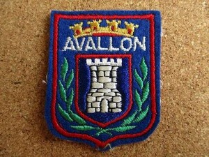 70s AVALLON アヴァロン フランス ブルゴーニュ エンブレム ビンテージ 刺繍 ワッペン パッチ/ ワイン 紋章 王冠 旅行 土産 腕章 勲章