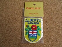 80s カナダ製 ALBERTA CANADA アルバータ 花 自然 ビンテージ 刺繍 ワッペン/Voyager 旅行 観光 土産 USA カスタム_画像1