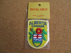 80s カナダ製 ALBERTA CANADA アルバータ 花 自然 ビンテージ 刺繍 ワッペン/Voyager 旅行 観光 土産 USA カスタム