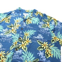 BISHOP ST. APPAREL アロハシャツ XL ネイビー ボタニカル柄 ビッグサイズ ハワイ製_画像5