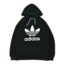 ADIDAS ORIGINALS パーカー O グリーン コットン 裏起毛 トレフォイルロゴ_画像1