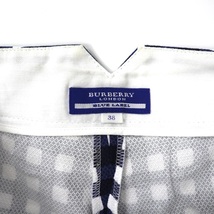 BURBERRY BLUE LABEL ショートパンツ 38 ネイビー チェック コットン バックシンチ_画像4