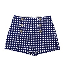 BURBERRY BLUE LABEL ショートパンツ 38 ネイビー チェック コットン バックシンチ_画像1