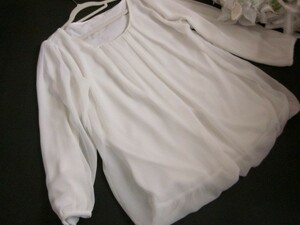 【送料無料】any SiS　エニィスィス 　シフォン風　 ブラウス 　裾バルーン　（2）　白