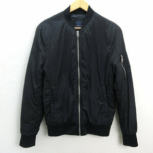 s■ザラマン/ZARA MAN 中綿入り ブルゾンJKT【USA S】黒/MENS/147【中古】