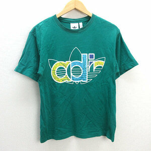 z■アディダス/adidasTRF TEE ショートスリーブ FM1574 プリントTシャツ【M】緑/men's/12【中古】