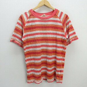 k# Eternal /. middle Kurashiki atelier ETERNAL border pattern linen Blend T-shirt [2]MENS#62 [ used ]