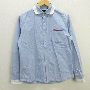 z# Ships /SHIPS long sleeve shirt cotton [L] blue /men's/90[ used ]
