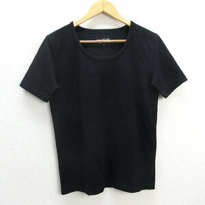 s# Beams /BEAMS border pattern U neck T-shirt [S] black /MENS/16[ used ]