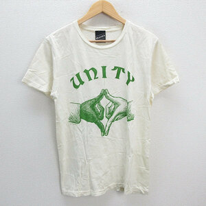 s# Beams /BEAMS T UNITY print T-shirt [M] cream color /MENS/16[ used ]