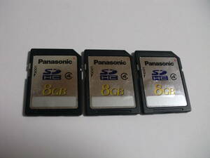 気泡有り　3枚セット　8GB　SDHCカード　Panasonic　フォーマット済み　メモリーカード　SDカード