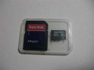 SanDisk　32GB microSDHCカード ケース・microSD→SD変換アダプター付 class4 フォーマット済み microSDカード メモリーカード