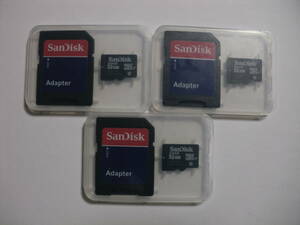 3枚セット　SanDisk 32GB microSDHCカード ケース・microSD→SD変換アダプター付 class4 フォーマット済み microSDカード メモリーカード