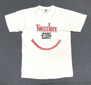USA製 90s Twizzlers Tシャツ L 白 ツイズラー 企業 ビンテージ RUSSELL ATHLETIC ラッセル お菓子