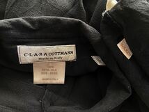 CLARA COTTMANN size46 イタリア製シルクシャツブラウス ブラック 黒 長袖シャツ クララコットマン_画像5