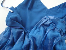 cacharel シルク混ドット柄ワンピースドレス size34 キャシャレル ブルー_画像8