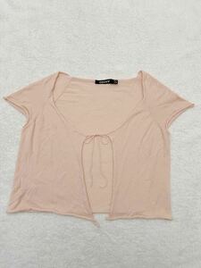 DKNY sizeS/P cashmere . short sleeves knitted cardigan Sakura color pink Donna Karan 