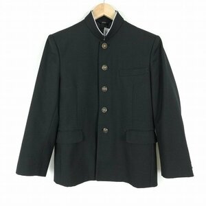 学生服 学ラン 155A 男子 トンボ 上着 ウール混 標準型学生服 ラウンドカラー サージ 黒 中古 ランクB a3 JJ5034