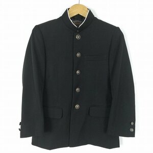 学生服 学ラン 150A 男子 上着 ウール混 標準型学生服 ラウンドカラー カシドス 黒 中古 ランクC a3 JJ5022