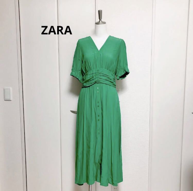 2023年最新】ヤフオク! -zara グリーン ワンピースの中古品・新品・未