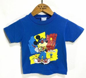 ■ 子供用 ビンテージ allison Disney Mickey ミッキーマウス イラスト 半袖 Tシャツ ブルー アメカジ ■