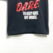 ■ 子供用 90s 90年代 ビンテージ USA製 SCREEN STARS ” D.A.R.E. ” イラスト 半袖 Tシャツ 2/4 ブラック アメカジ ■_画像2