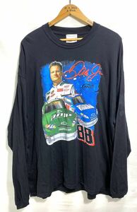 ■ 00s WINNER'S CIRCLE NASCAR ナスカー ＃88 Dale Jr. デイル アーンハート ジュニア イラスト 長袖 Tシャツ ロンT サイズ2XL レース ■