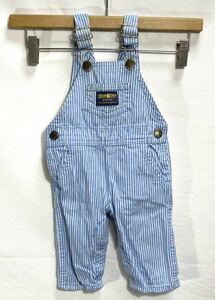 ■ 赤ちゃん用 ビンテージ USA製 OSHKOSH B’gosh オシュコシュ ビゴッシュ ヒッコリー ストライプ オーバーオール 3/6MO 水色 アメカジ ■